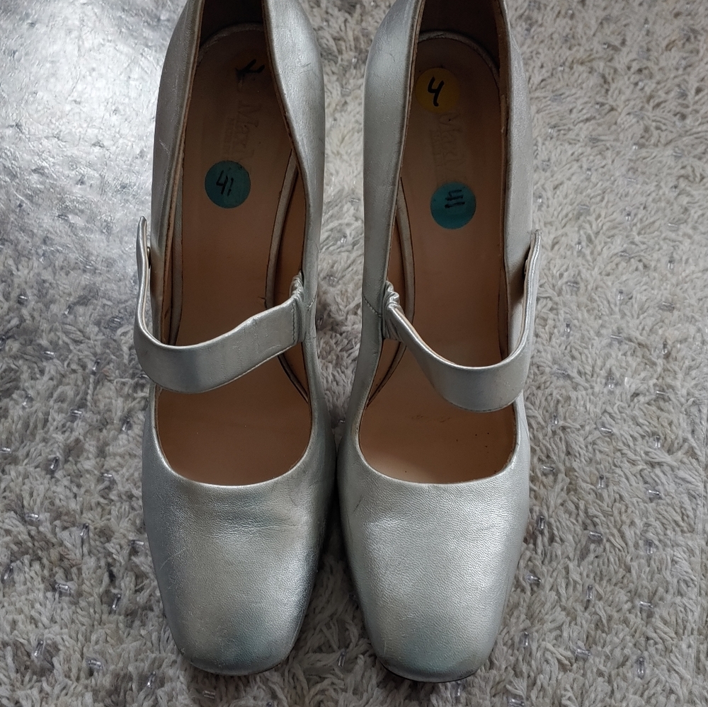 MaxMara silver mary jane pumps